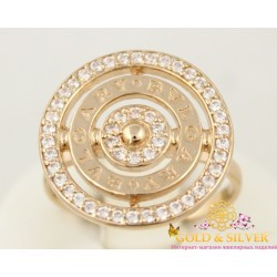 Золотое женское кольцо с надписью Булгари кв376и Gold & Silver, Украина
